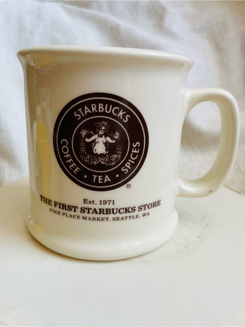 Vintage First Starbucks Store Pike Place Brown Logo Coffee Ceramic Mug - Picture 1 of 5
